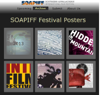 Screenshot of the Southern Appalachian International Film Festival website.