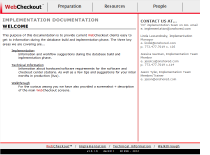 Screenshot of the WebCheckout informational website.